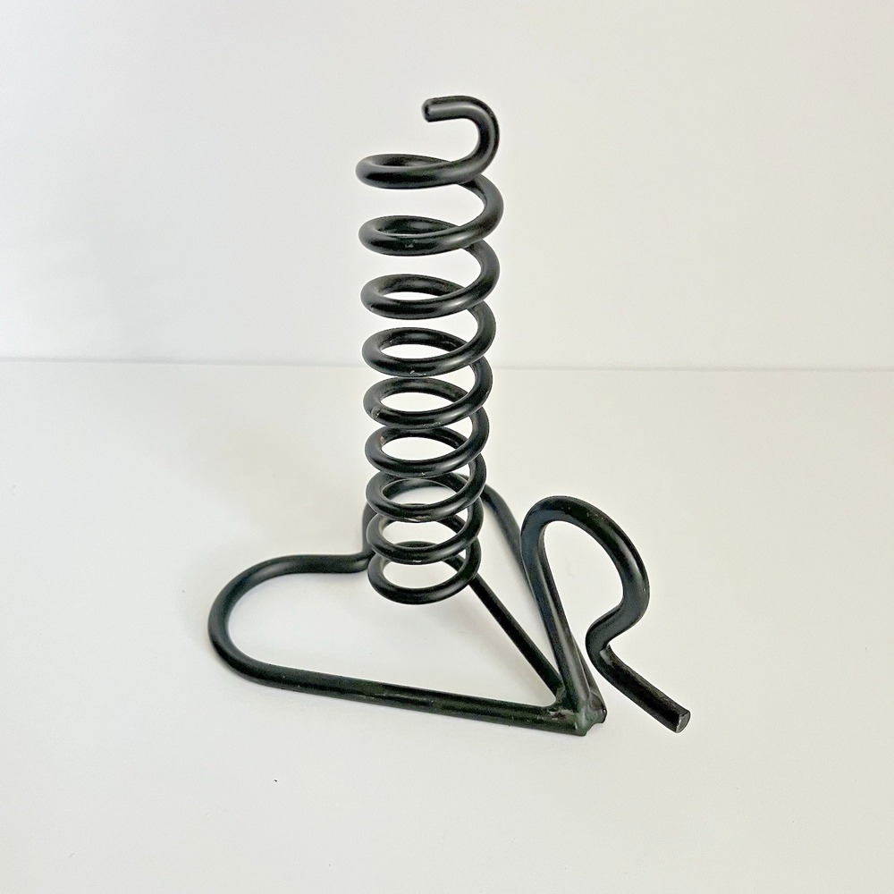 Wrought Iron Heart Shaped Courting Candle Holder Primitive Country Amish 7"